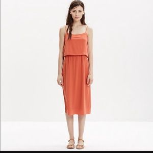 MADEWELL - Silk Slip Dress - Orange - Size 0